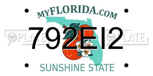 792EI2 Florida License Plate