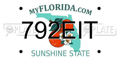 792EIT Florida License Plate