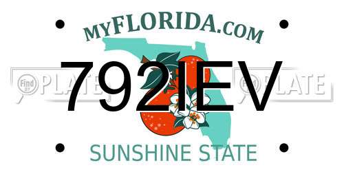 792IEV Florida License Plate
