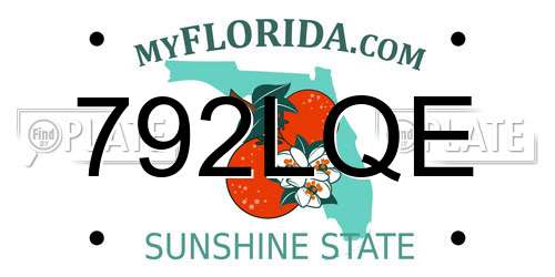 792LQE Florida License Plate
