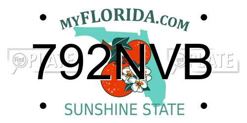 792NVB Florida License Plate