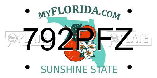 792PFZ Florida License Plate