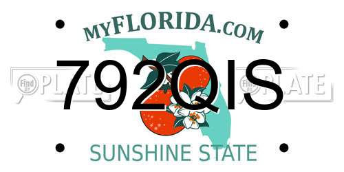 792QIS Florida License Plate
