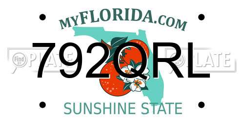 792QRL Florida License Plate