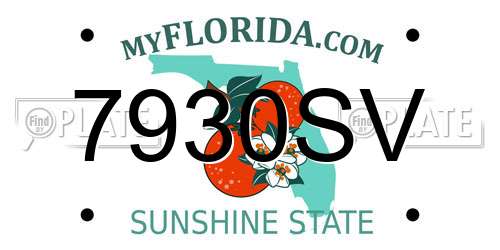 7930SV Florida License Plate