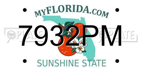 7932PM Florida License Plate