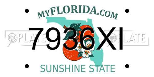7936XI Florida License Plate