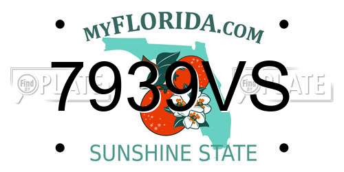 7939VS Florida License Plate