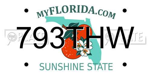 793THW Florida License Plate