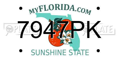 7947PK Florida License Plate
