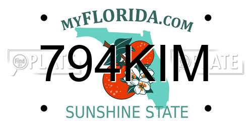 794KIM Florida License Plate