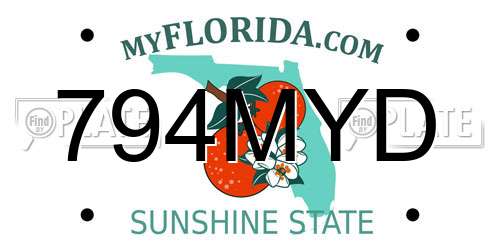 794MYD Florida License Plate