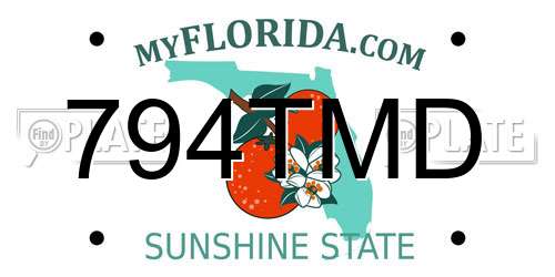 794TMD Florida License Plate
