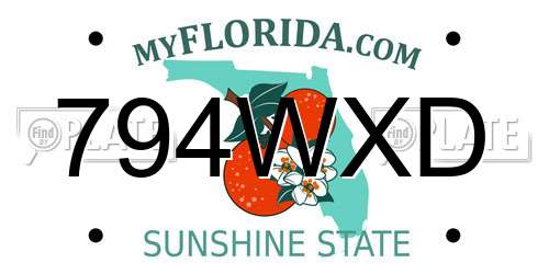 794WXD Florida License Plate