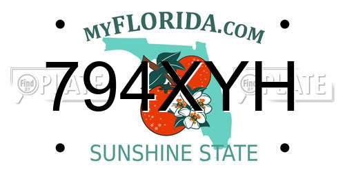 794XYH Florida License Plate