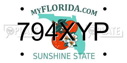 794XYP Florida License Plate