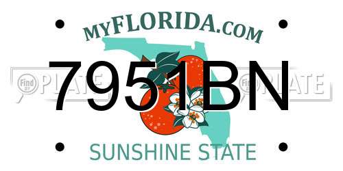 7951BN Florida License Plate