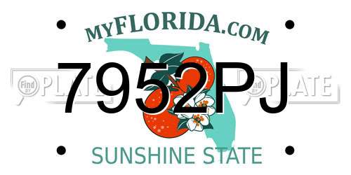 7952PJ Florida License Plate