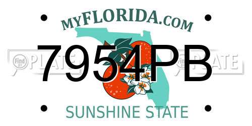7954PB Florida License Plate