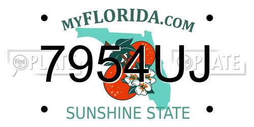 7954UJ Florida License Plate
