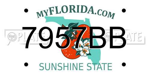 7957BB Florida License Plate