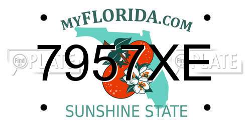 7957XE Florida License Plate