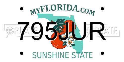 795JUR Florida License Plate