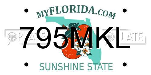 795MKL Florida License Plate