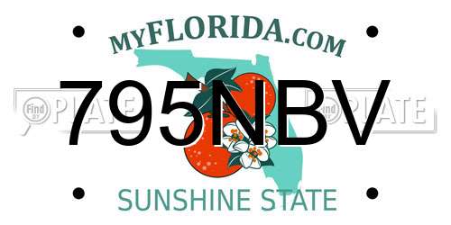 795NBV Florida License Plate