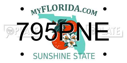 795PNE Florida License Plate