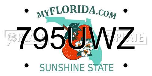 795UWZ Florida License Plate