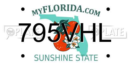 795VHL Florida License Plate