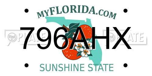 796AHX Florida License Plate