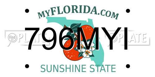 796MYI Florida License Plate