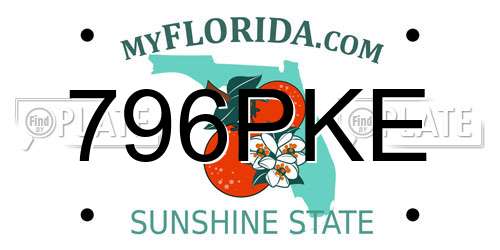 796PKE Florida License Plate