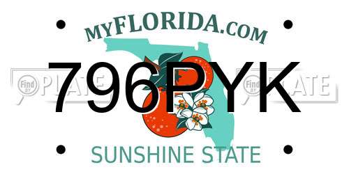 796PYK Florida License Plate