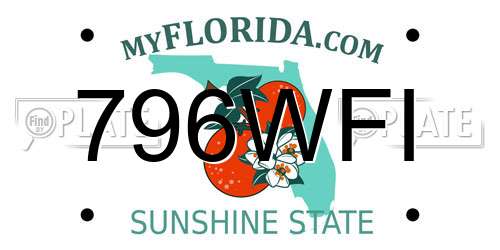 796WFI Florida License Plate