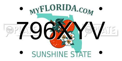 796XYV Florida License Plate