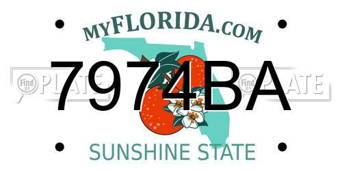7974BA Florida License Plate