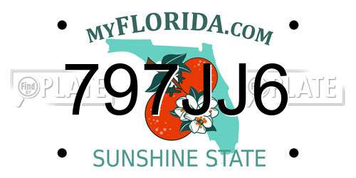 797JJ6 Florida License Plate
