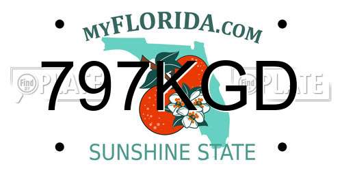 797KGD Florida License Plate