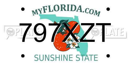 797XZT Florida License Plate