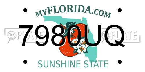 7980UQ Florida License Plate