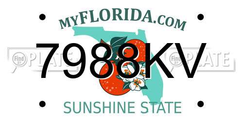 7988KV Florida License Plate
