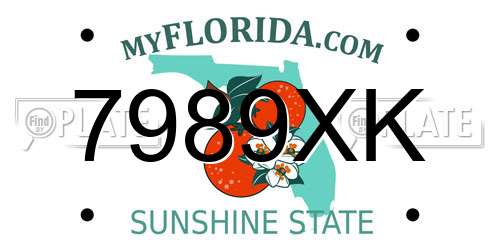 7989XK Florida License Plate