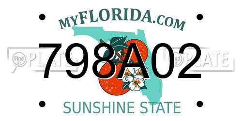 798A02 Florida License Plate