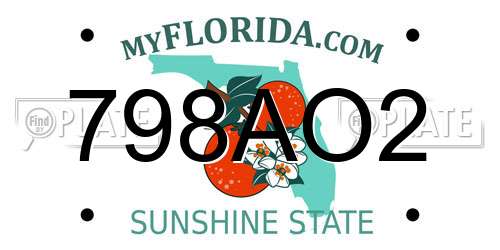 798AO2 Florida License Plate