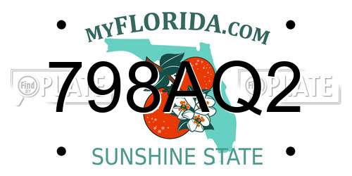 798AQ2 Florida License Plate