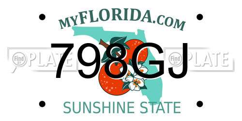 798GJ Florida License Plate