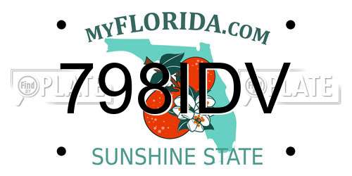 798IDV Florida License Plate